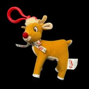 Rudolph Red-Nosed Reindeer Stuffed Animal Toy 1999 Vtg Clip On Christmas Holiday